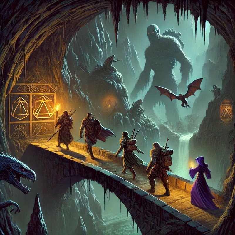 Cover image for a D&D introductory adventure set in dark, mysterious caves