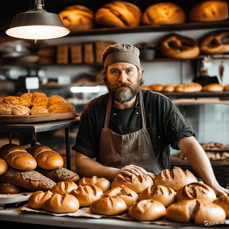 immagine di un panettiere mentre